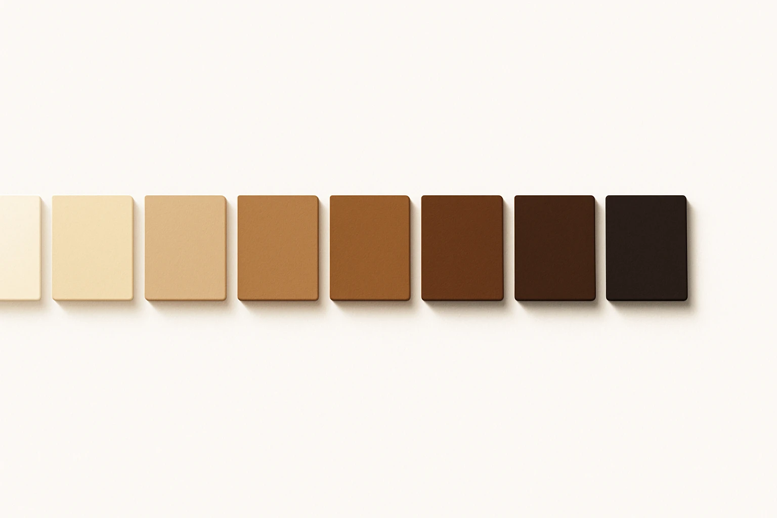 A nine-step brown value scale ranging from light cream to dark espresso, demonstrating the full range of warm brown tones for building a coherent UI color system